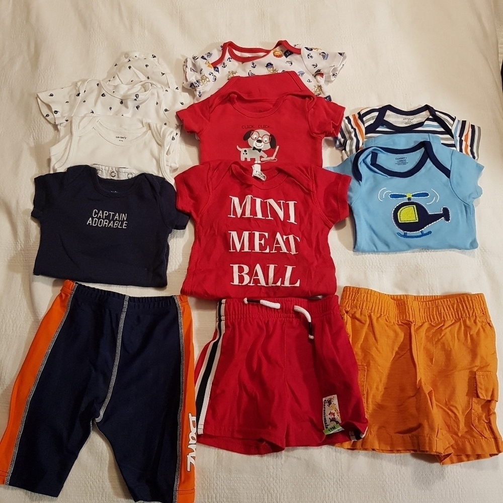 Boys bundle of summer 12 months clothes mixed brands